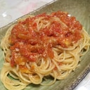 フレッシュトマトで作る♪ニンニクとトマトのパスタ